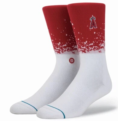 STANCE MLB Los Angeles Angels Stadium Fade Red White Crew Socks NEW Mens M 6-8.5 - Image 1 of 4