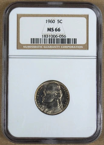 1960 JEFFERSON NICKEL NGC MS66 Cover