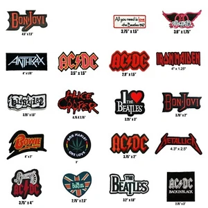 AC DC Aerosmith Alice Cooper Beatles Black Label Society Blink 182 Iron on Patch - Picture 1 of 44
