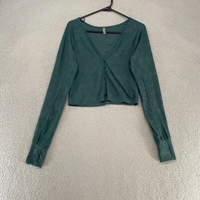 Free People FP Movement Top Womens Medium Floral Cardigan Layer Athena Yoga Y2K - Image 1 of 4