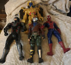 Lot de 4 figurines articulées Captain America Power Rangers Spider-Man. Voir photos