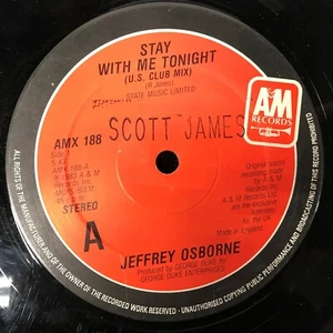 Jeffrey Osborne Stay With Me Tonight / Plane Love 12" remix A&M G+ - Picture 1 of 4