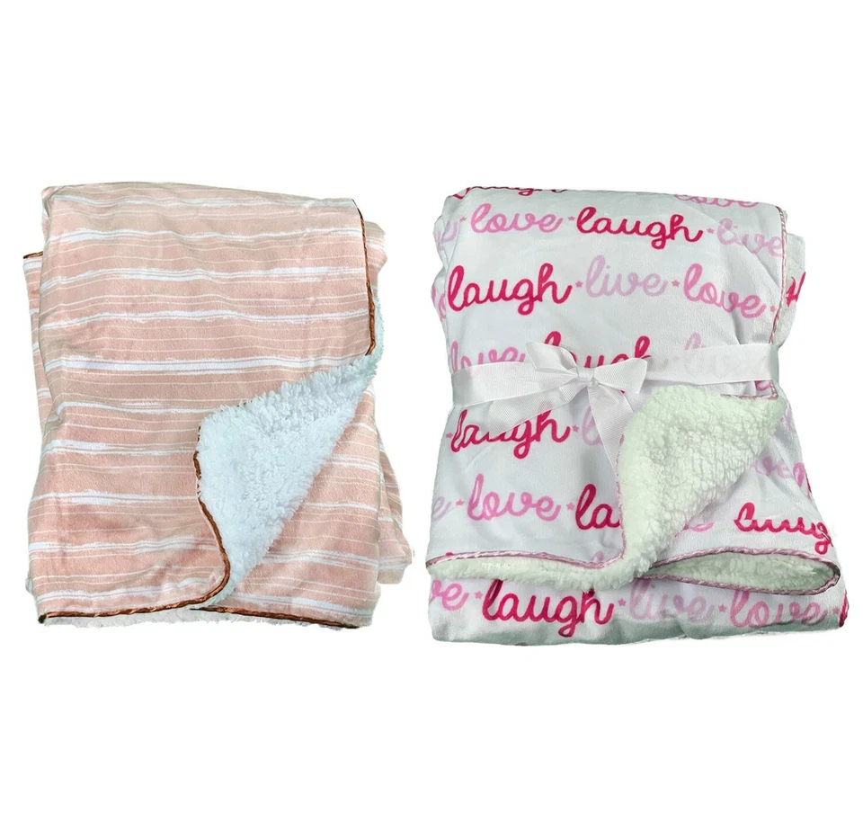 Baby Fleece Fur Blanket Newborn 75x100cm Winter Soft Cosy Baby Girl Pink Blanket - Image 1 of 1