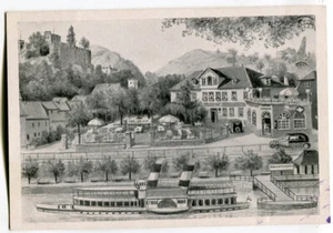 AK Niederheimbach am Rhein,Hotel Pfälzer Hof,bei Bacharach um 1930 - Foto 1 di 2