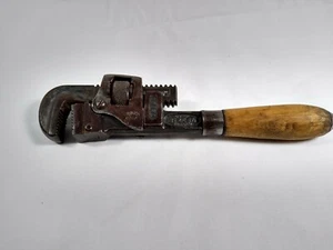 Trimo 10" Vintage Pipe Wrench Drop Forged Wood Handle USA Made Rare Collectable - Picture 1 of 7