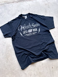Work Sucks Let's Ride Laconia 2015 Motorradwoche Totenkopf T-Shirt Herren Large - Bild 1 von 3