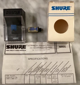 CARTUCHO SHURE M99E MONTAJE EN P Y NUEVO LÁPIZ ÓPTICO SHURE N99E GENUINO EN ESTUCHE Y CAJA: - Imagen 1 de 10