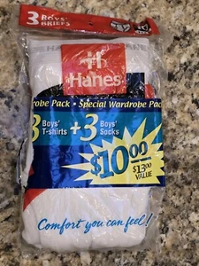 Vintage Hanes Boy's Briefs Size 10, 3 Pack White Underwear 1997 NEW  - Picture 1 of 5