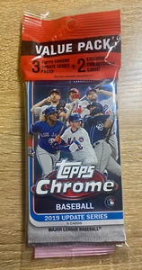 2019 TOPPS CHROME UPDATE Baseball VALUE PACK Sealed (3) packs w/ Pink Refractors - Picture 1 of 2