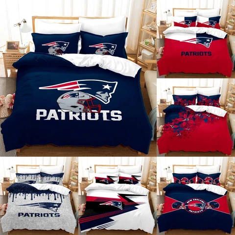 New England Patriots 3 Piece Duvet Cover Set Pillowcase Cotton Blend Bedding Set Cover