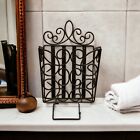 Southern Living Black Metal Wall Mounted Magazine Rack with TP Holder
