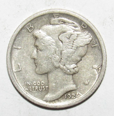 1924 Mercury Dime XF (S27) Cover