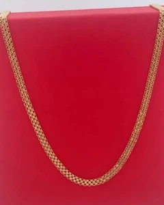 14k Real Gold Bismarck Chain Necklace, Fancy Bismark Chain 3.5mm 16 inches 2.65G - Picture 1 of 10
