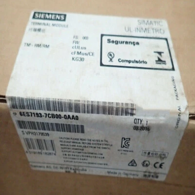 6ES7193-7CB00-0AA0 NEW SIEMENS 6ES7193-7CB00-0AA0 Terminal Todule for ET200iSP/Y - Image 1 of 3