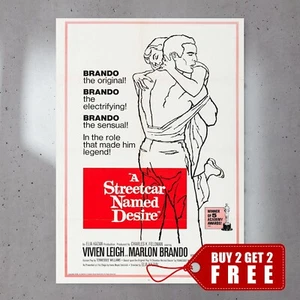 A Streetcar Named Desire (1951) A4 Movie Poster Premium Gloss 230gsm Paper 006 - Picture 1 of 2