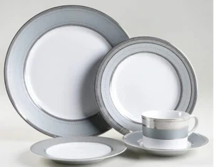 NOB Ralph Lauren China Silk Ribbon Slate 5pc Place Setting - Picture 1 of 1