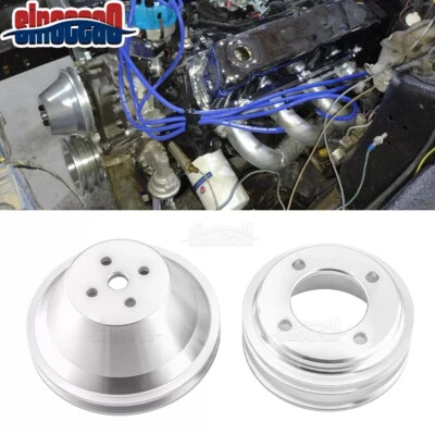 Aluminum For Small Block Ford Mustang 302 351W 351C Water Pump &Crankshaf Pulley - Image 1 of 4