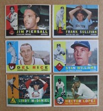 1960 TOPPS BASEBALL #1-275 CARD SINGLES COMPLETE YOUR SET U-PICK UPDATED 10/12