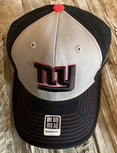 NEW YORK GIANTS Football REEBOK One Size NFL Hat NEW  Cap FREE SHIP Black Red - Picture 1 of 3