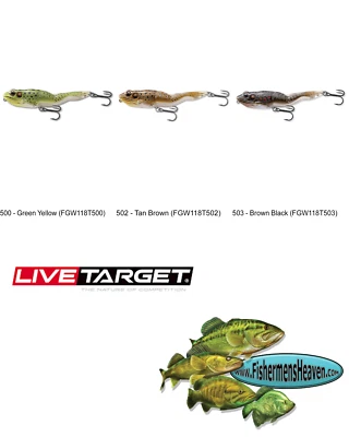 Live Target Frog Walking Topwater Bait (FGW118T) 7/8oz Your Choice Any 3 Colors - Image 1 of 4