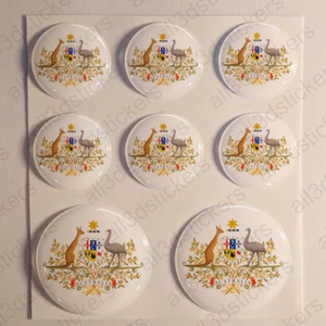 Stickers Australia Coat of Arms Gel Domed Resin 3D Australia Vinyl Sticker Decal - Imagen 1 de 3