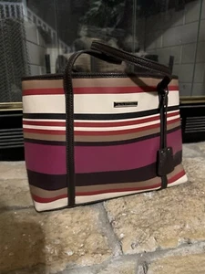 Dana Buchman Fall Striped Tote - Picture 1 of 6