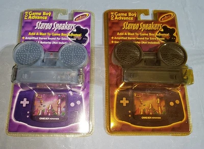 INTEC Stereo Speakers for GAME BOY ADVANCE Glacier Clear Blue OR Black GBA NEW  - Image 1 of 4