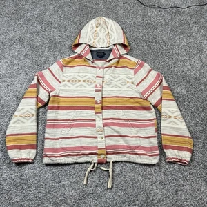Pendleton Womens Size L Cotton Hoodie Button Shacket Rowdy Western Hippie Aztec - Picture 1 of 6