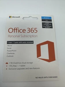 Microsoft Office 365 Personal (QQ2-00712) 1 Year Subscription New - Picture 1 of 5