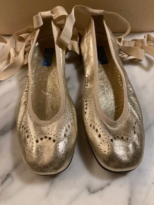 Золотистые кожаные балетки Hollywould Cabana 36 1/2 неношеные - Изображение 1 из 4