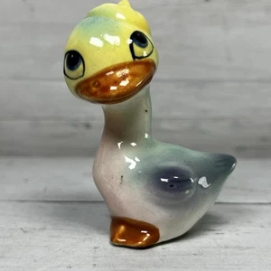Vintage Duck Figurine Spring Easter Decor Pastel Kitschy Anthropomorphic Derpy - Picture 1 of 6