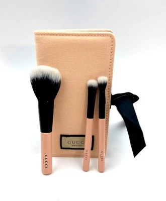 GUCCI Beauty Makeup Mini 3 Pcs Brushes Travel Set with Case - Image 1 of 4