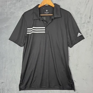 Adidas 3-Stripes Chest Polo Shirt Black Size M A324 NWT Golf Activewear - Picture 1 of 12