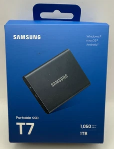 Samsung T7 1TB Portable External SSD - MU-PC1T0T - Grey NEW - Picture 1 of 7