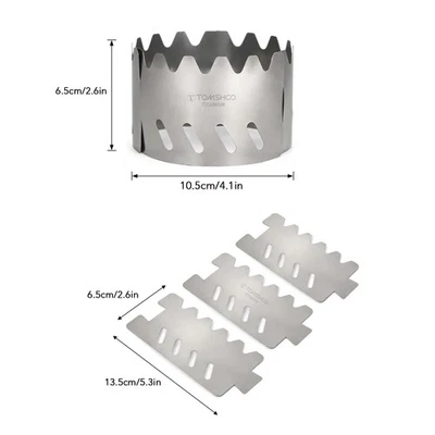 MARKENLOS TOMSHOO Tragbarer Ultraleichter Titan-Spirituskocherständer Mit Windschutz