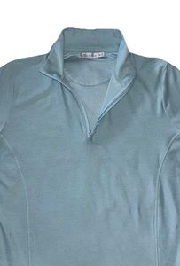 NEW! Peter Millar Women Sz XL 1/4 Zip Pullover Golf Light Blue Long Sleeve NICE! - Picture 1 of 11
