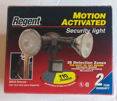 Nueva luz de inundación de seguridad activada por movimiento Regent de colección MS20 bronce hermética Foto 1 de 4