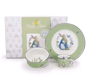 Golden Rabbit Enamelware Peter Rabbit Beatrix Potter 3-piece Set Ships From USA  - Picture 1 of 5
