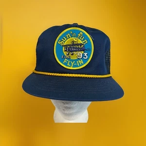 Vintage Sun 'N Fun EAA 93 Fly-In Aircraft Airshow Aviation Trucker Mesh Cap Hat - Picture 1 of 13