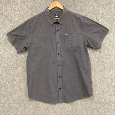 Rip Curl Shirt Mens Size XL Grey Short Sleeve Button Up Collared Relaxed 47708 - Image 1 of 4