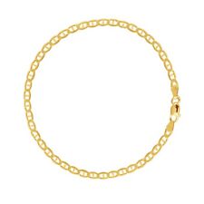14k Yellow Gold Mariner Link Foot Chain Anklet (10 Inches)