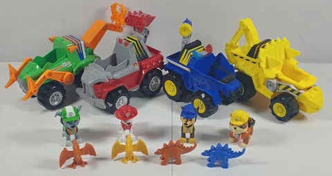 Paw Patrol Deluxe Vehicle Dino Rescue Chase Marshall Rocky Rubble Dinosaurs Lot Cover