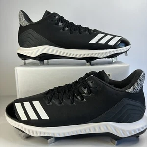 Adidas Icon Bounce Metal Baseball Cleats Black White Low CG5241 Men's US 11 - Picture 1 of 12