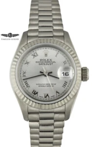 Ladies Rolex President 18k White Gold 26mm 79179 Rhodium Dial Box & Papers MINT - Picture 1 of 6