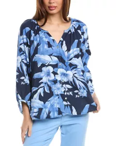 $128 Tommy Bahama Daybreak Hibiscus Top, Island Navy, XS - Picture 1 of 2