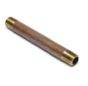 4" Long Pipe Nipple 1/4" Male Npt Red Brass Fitting Mip Oil Gas Fuel FasParts - Picture 1 of 2