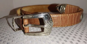 Genuine Leather Golfer’s Belt Tan With Medallions Size 42 - 9782 - Picture 1 of 8
