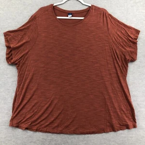 Old Navy Womens Orange Round Neck Short Sleeve Casual T Shirt Size Luxe 3X - Picture 1 of 14