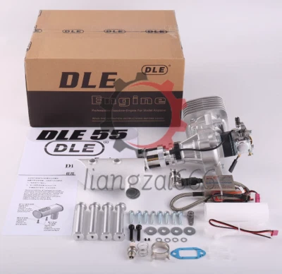DLE 55CC Single Cylinder Two Stroke Side Exhaust Gas Engine w/ Muffler&Ignition - Image 1 of 4