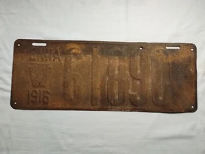 1916 Stift Pennsylvania Nummernschild #61890 - Bild 1 von 2